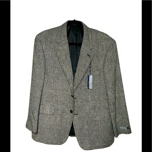 Savile Row Men’s Silk Black White Tweed Bl…